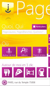 Pages Jaunes pour Windows Phone 7