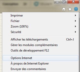 Capture d'écran - Options Internet sous Internet Explorer 9