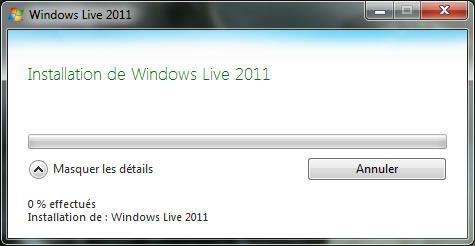 Capture d'écran - Installation de la langue désirée dans Windows Live 2011