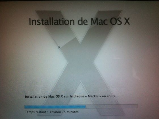 Photographie - Processus d'installation de MacOS X