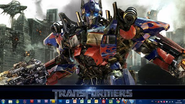 Capture d'écran - Transformers 3 thème visuel pour Windows 7