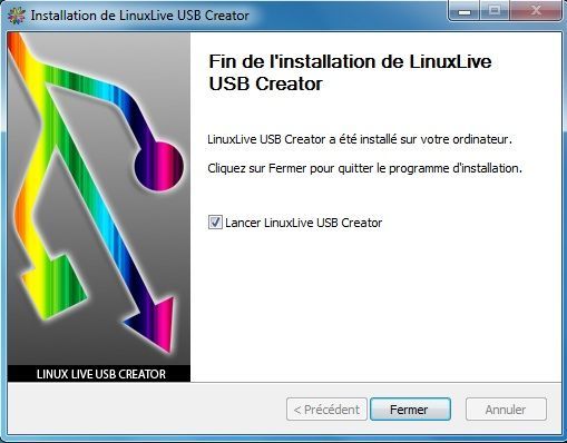 Capture d'écran - Installation de Linux Live USB Creator, étape n°4