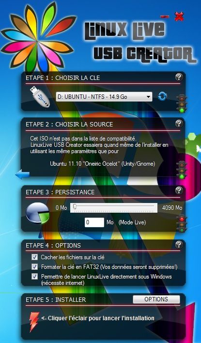 Capture d'écran - Assistant Linux Live USB Creator