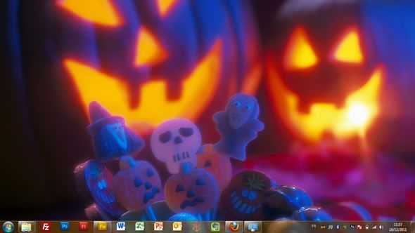 Capture d'écran - Un sort ou une friandise, thème officiel Windows 7