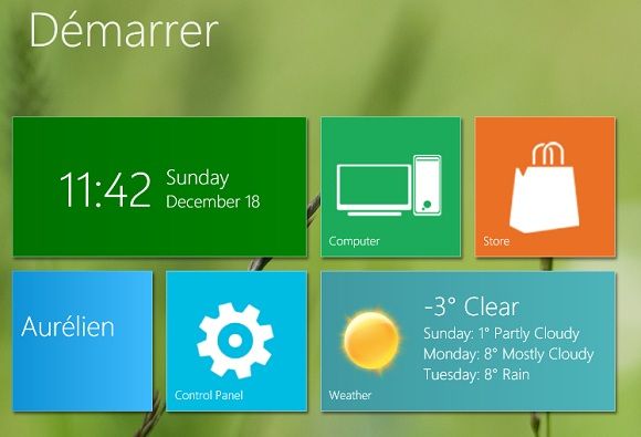 Capture d'écran - Tuiles dans le style Metro Windows 8