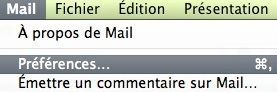 Capture d'écran - Préférences du client Apple Mail