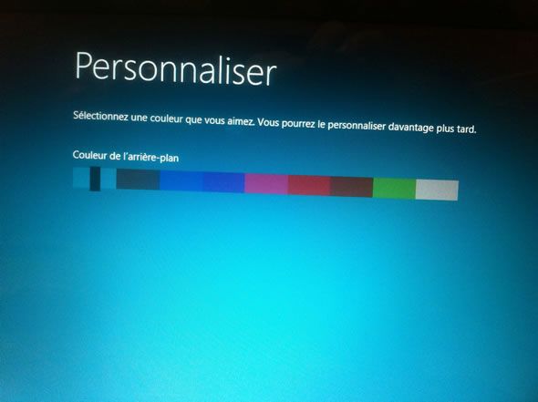 Capture d'écran - Installation de Windows 8, consumer preview, personnalisation du start screen