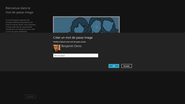 Capture d'écran - Contrôle de sécurité avant création du mot de passe image, Windows 8