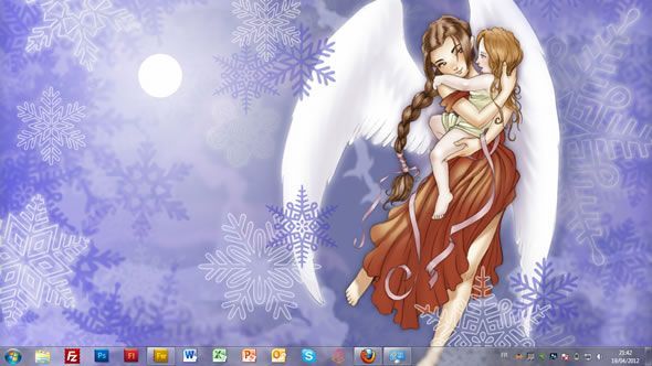 Capture d'écran - Anges des Neiges, thème visuel officiel Windows 7