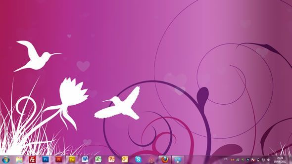 Capture d'écran - Lovebirds, thème visuel officiel Windows 7