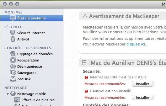 Capture d'écran - MacKeeper