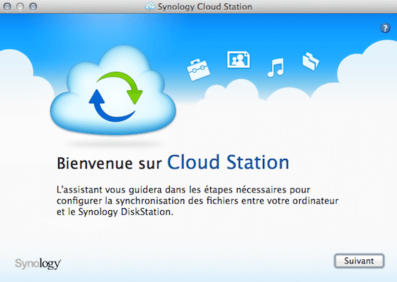 Capture d'écran - Lancement de l'assistant d'installation Cloud Station