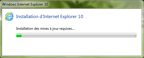 Capture d'écran - Installation de IE 10 pour Windows 7 (étape 2)