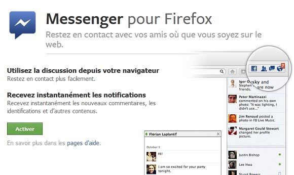 Capture d'écran - Messenger pour Firefox 17