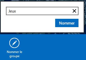 Capture d'écran - Dénomination d'un groupe sous Windows 8