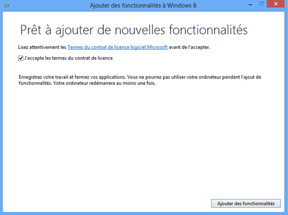 Termes du contrat de licence utilisateur de Windows Media Center