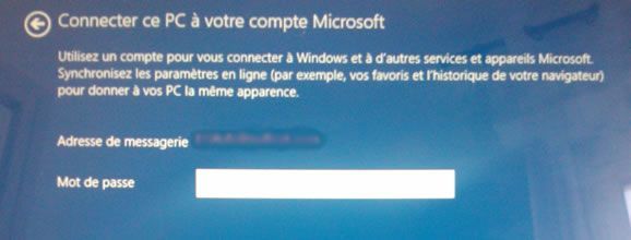 Capture d'écran - Connexion au compte Microsoft, Windows 8.1