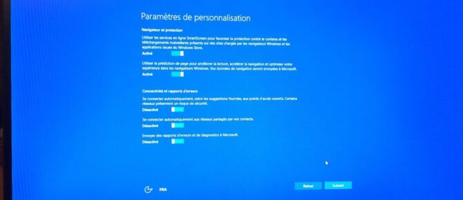 Capture d'écran - Mise à niveau en cours - Installation de Windows 10 Pro