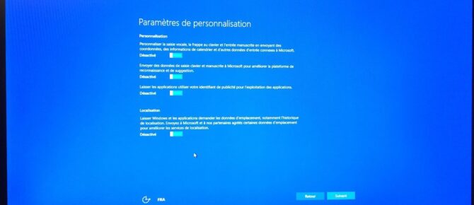 Capture d'écran - Mise à niveau en cours - Installation de Windows 10 Pro