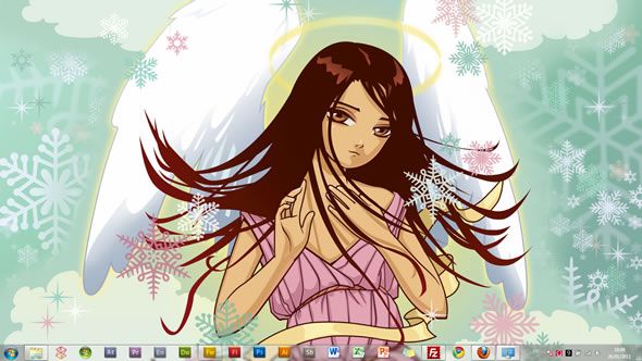 Capture d'écran - Anges des neiges thème visuel pour Windows 7
