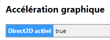 Capture d'écran - Vérifier que Direct2D est activé (about:support de Firefox 4)