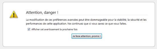 Capture d'écran - Firefox 4, about:config