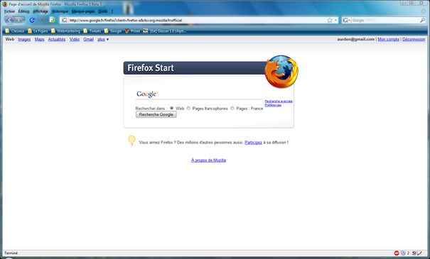 Capture d'écran - Firefox Aero