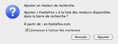 Capture d'écran - FootieFox, options globales