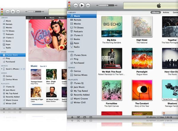 Capture d'écran - Apparence actuelle d'iTunes 10