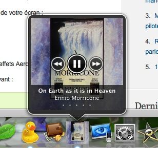 Capture d'écran - HyperDock et iTunes