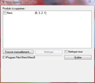 Capture d'écran - Nero General Clean Tool