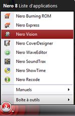 Capture d'écran - Nero, menu StartSmart