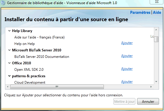 Capture d'écran - Choix des mises à jour à effectuer