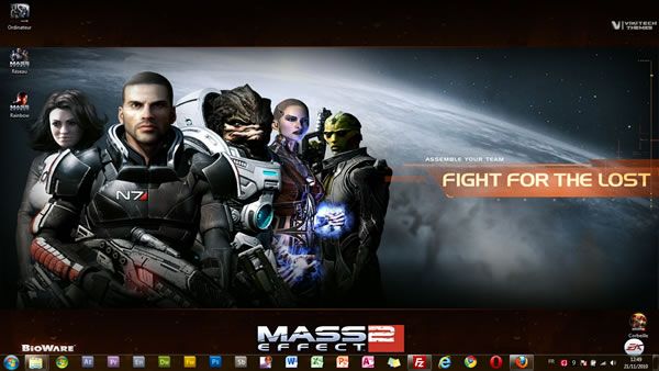 Capture d'écran - Thème visuel Mass Effect II pour Windows 7