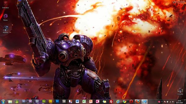 Capture d'écran - Thème visuel Starcraft II pour Windows 7