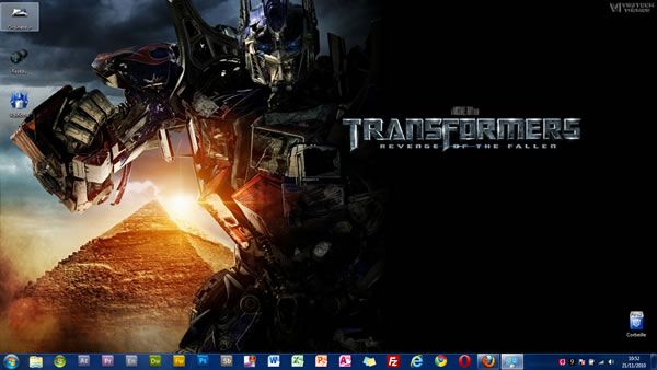 Capture d'écran - Thème visuel Transformers pour Windows 7